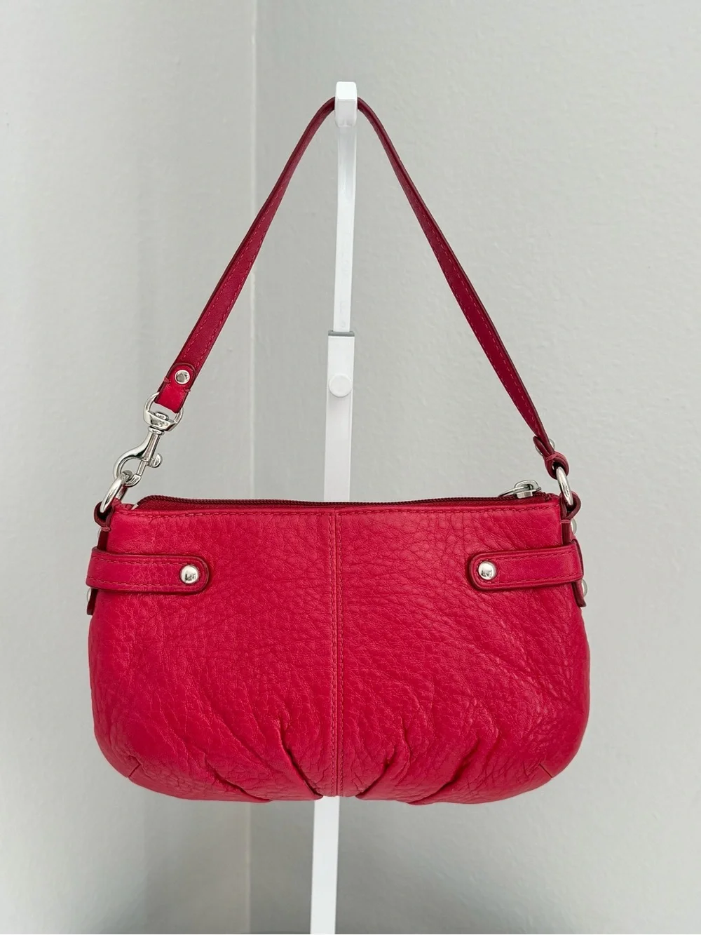 Vintage Coach Red Leather Mini Bag Wristlet